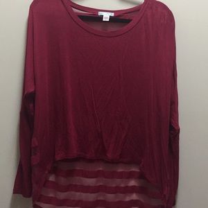 Long sleeve high low tee